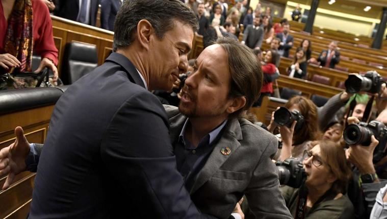 Pedro Sánchez y Pablo Iglesias. Foto: http://www.rfi.fr/es/europa/ 