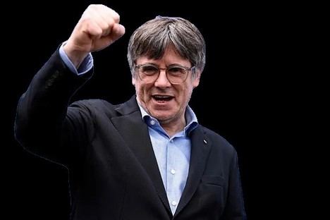 El prófugo de la Justicia española Puigdemont anuncia su inminente regreso a España, aunque sea 'un poquito' detenido. (Foto: https://www.elmundo.es/).