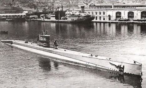 El submarino español C-4, hundido con toda su tripulación el 27 de junio de 1946. (Foto del autor).