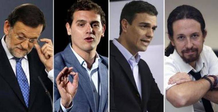 Rajoy, Rivera, Sánchez e Iglesias. (Imagen: Público)