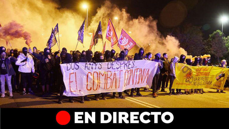 Algarada en Barcelona el 1-O. (Foto: Antena 3)