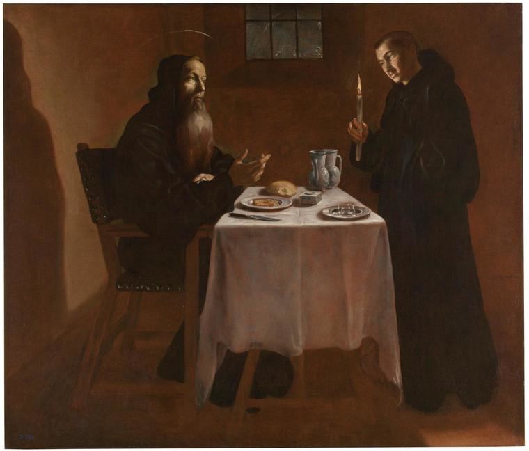 'La cena de San Benito', de Fray Juan Andrés Rizi. Museo del Prado, Madrid.