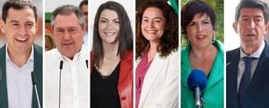 Los candidatos en las elecciones andaluzas del 19 de junio de 2022.