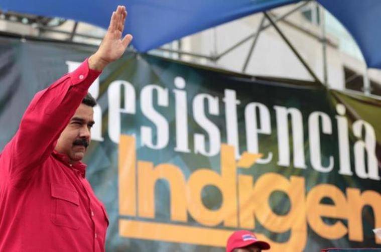 Nicolás Maduro durante un acto en Caracas para conmemorar el 'Día de la resistencia indígena'. |AFP
(Fuente: elmundo.es)