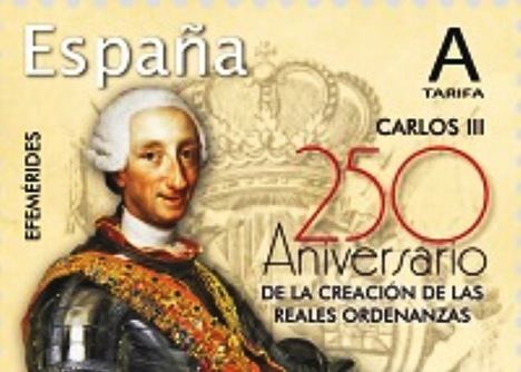 Sello conmemorativo del 250 Aniversario de las Reales Ordenanzas de Carlos III (2018).