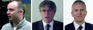 Jon Salaberría, Carles Puigdemont y Fernando Grande-Marlasca. (Foto: La Crítica).