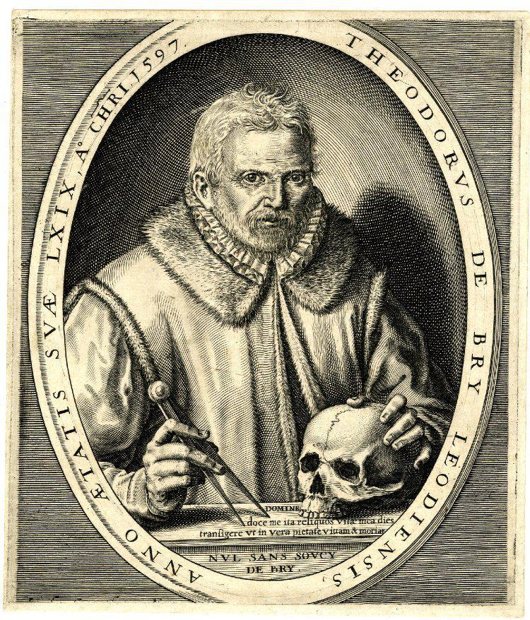Johann Theodorus de Bry, (Lieja, 1528 – Fráncfort, 1598). Un antecedente histórico singular.