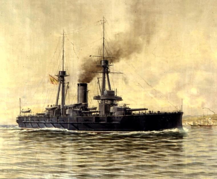 Acorado España. Óleo sobre lienzo de Ildefonso Sanz y Doménech, 1.913. Museo Naval, Madrid