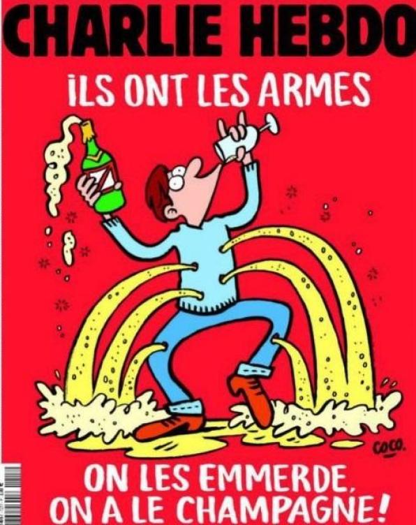 La portada de mañana de Charlie Hebdo: 'Ellos tienen las armas Que se jodan, nosotros tenemos el champagne'