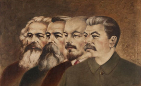Carlos Marx, Federico Engels, Vladimir Lenin y José Stalin, padres del comunismo