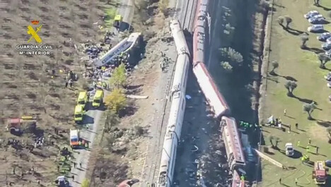 Foto aerea del accidente difundida por la Guardia Civil