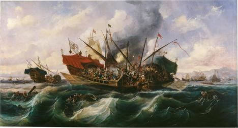 'Episodio del combate naval de Lepanto', Antonio de Brugada Vila. © Museo Nacional del Prado, Madrid