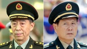 Los generales chinos Li Shangfu and Wei Fenghe. (Fotos: https://cnnespanol.cnn.com/ AP/Getty Images).