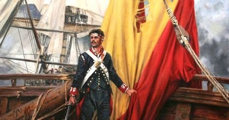 Martín Álvarez (óleo 'Mi bandera', de Augusto Ferrer Dalmau). Museo Naval de Madrid.
