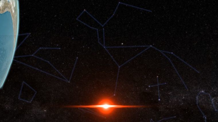 Próxima B, el exoplaneta más cercano a la Tierra (a sólo cuatro años luz de distancia), se encuentra en el cielo austral, justo al sur de Centauro y a la izquierda de la Cruz del Sur. (https://svs.gsfc.nasa.gov/4780/).