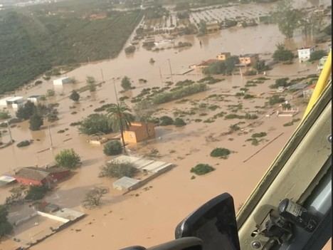 Panorama de las inundaciones recientes desde un helicóptero del 112. (Foto: https://www.ondacero.es/noticias/ Europa Press)