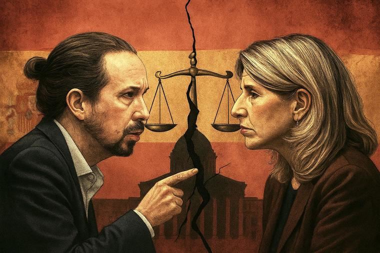Pablo Iglesias y Yolanda Díaz. (Ilustración: La Crítica).